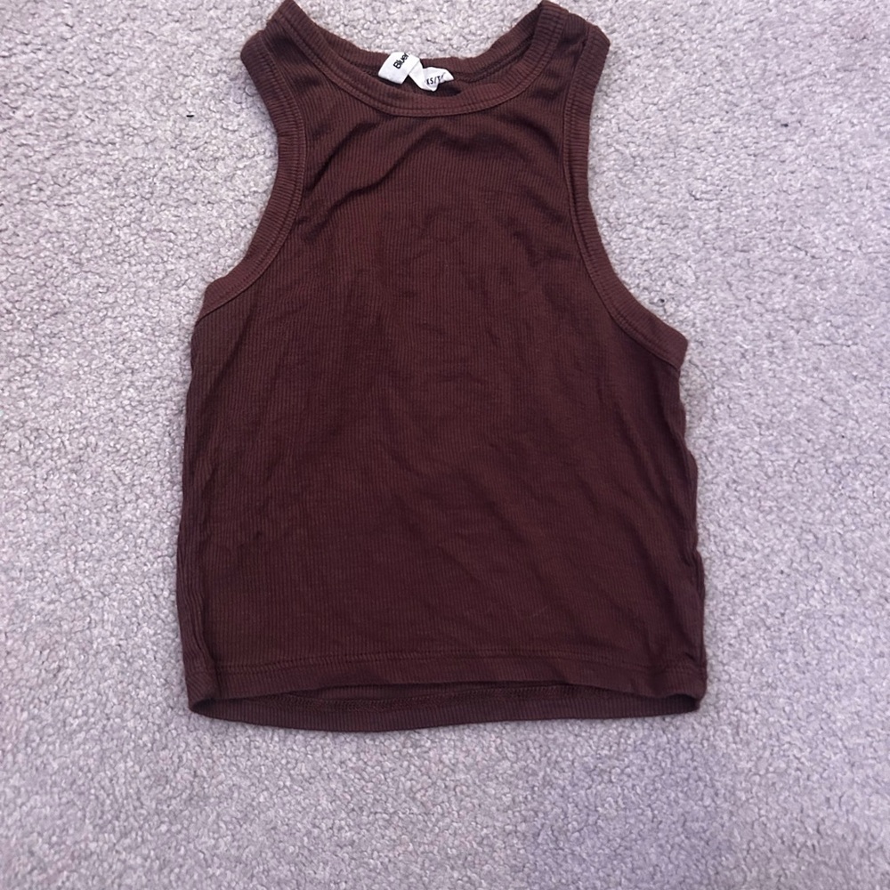 Bluenotes Brown Ribbed Tank